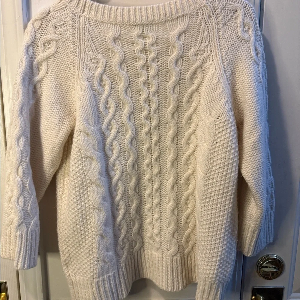 J. Crew Wool Blend Cable Knit Sweater